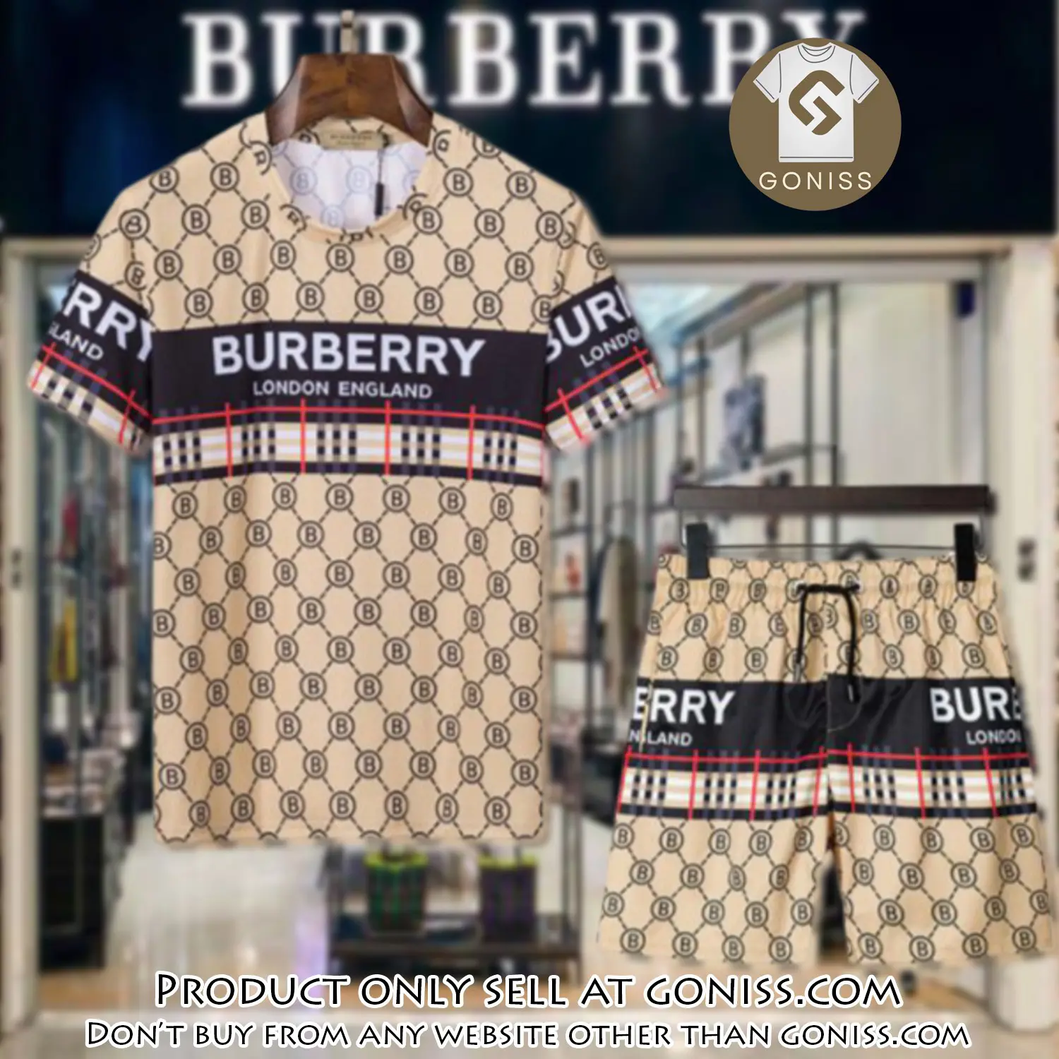 Burberry combo unisex tshirt & short limited luxury outfit cts1040 gn0442667